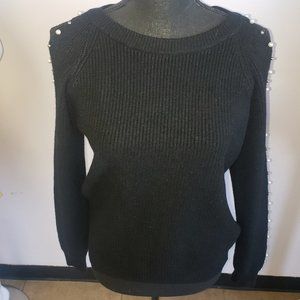 Black Sweater with pearl detail